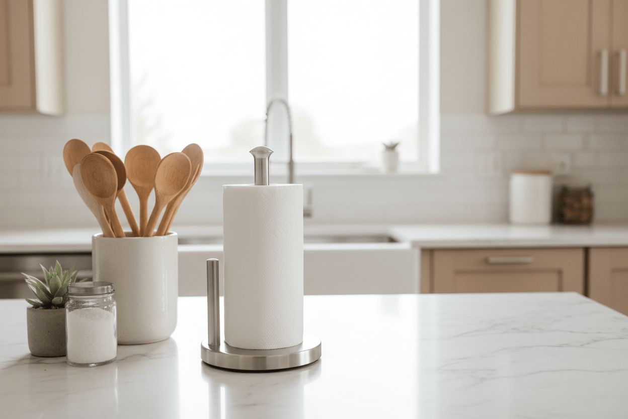 Porta-Rolos de Cozinha em Inox - Sommar Com Você